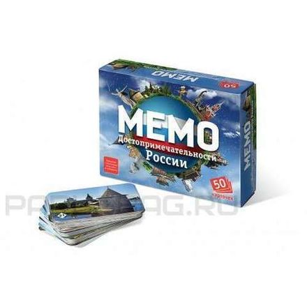 Игра настольная Мемо Достопримечательности России, от 3 лет, карточная