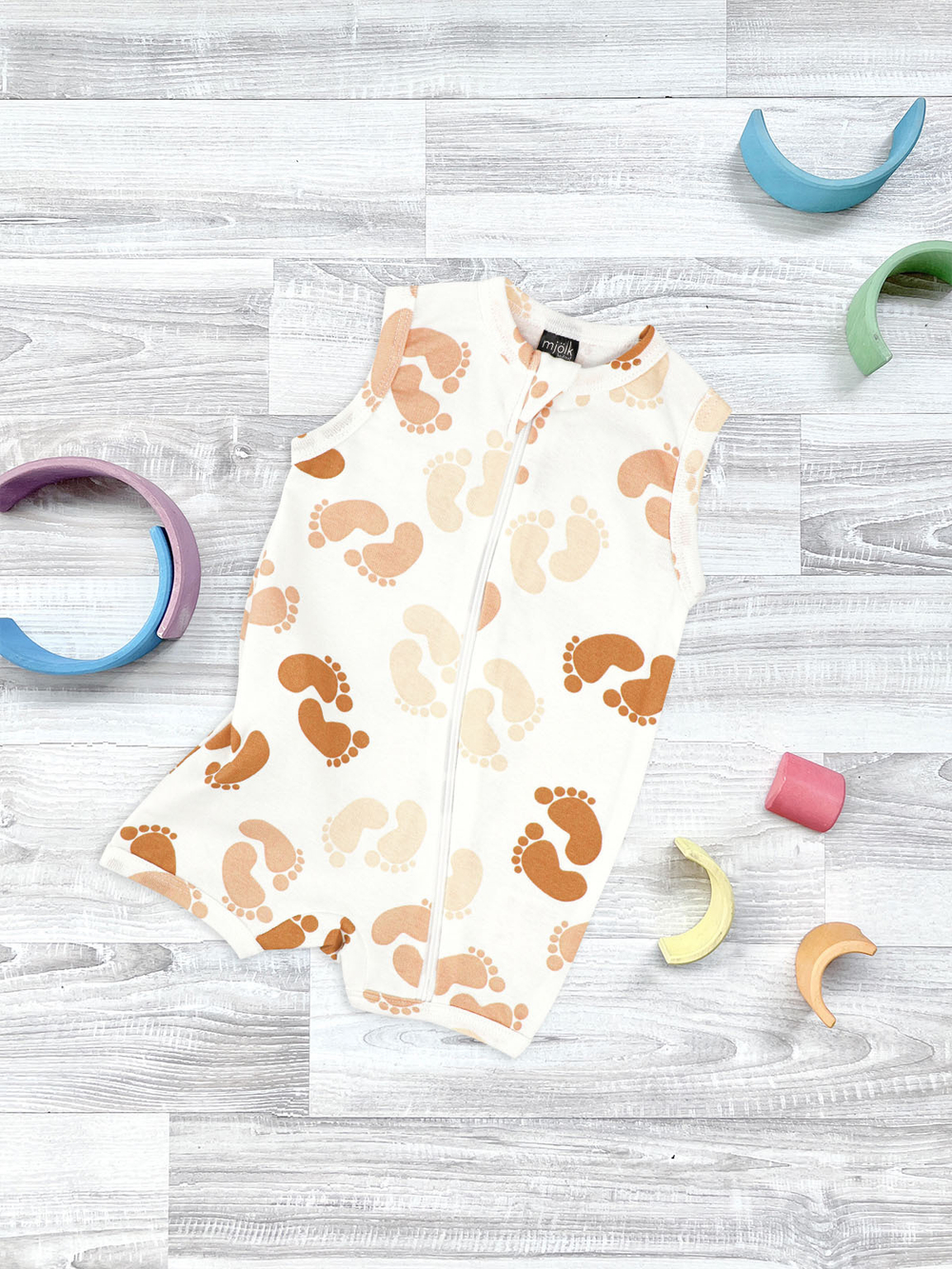 Песочник без рукавов Mjölk Sleep and Play Ножки, уценка