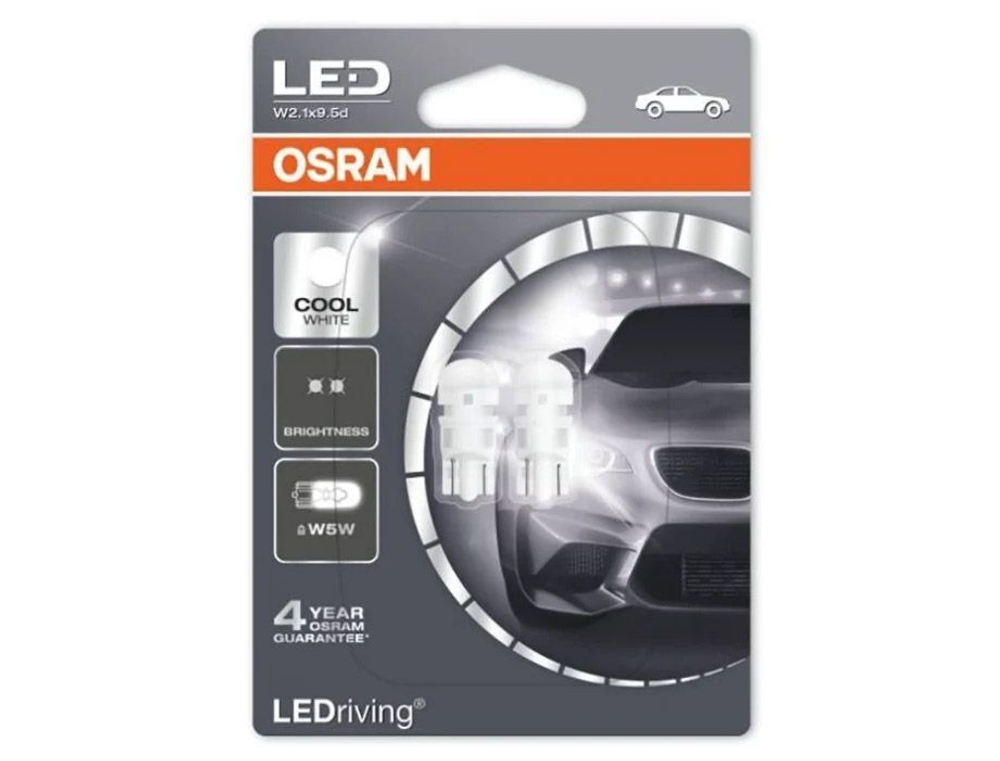 Светодиодная лампа Osram W5W 2880CW-02B White (белый), 1шт