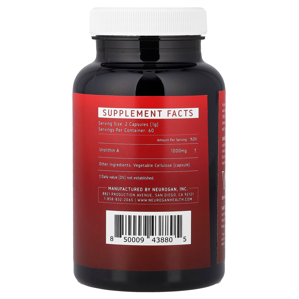 Neurogan Health, Pro+, уролитин A, 120 капсул (500 мг в 1 капсуле)