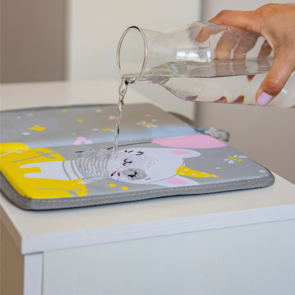 Набор для детского сада: кармашек, коврик, наклейки. Котик