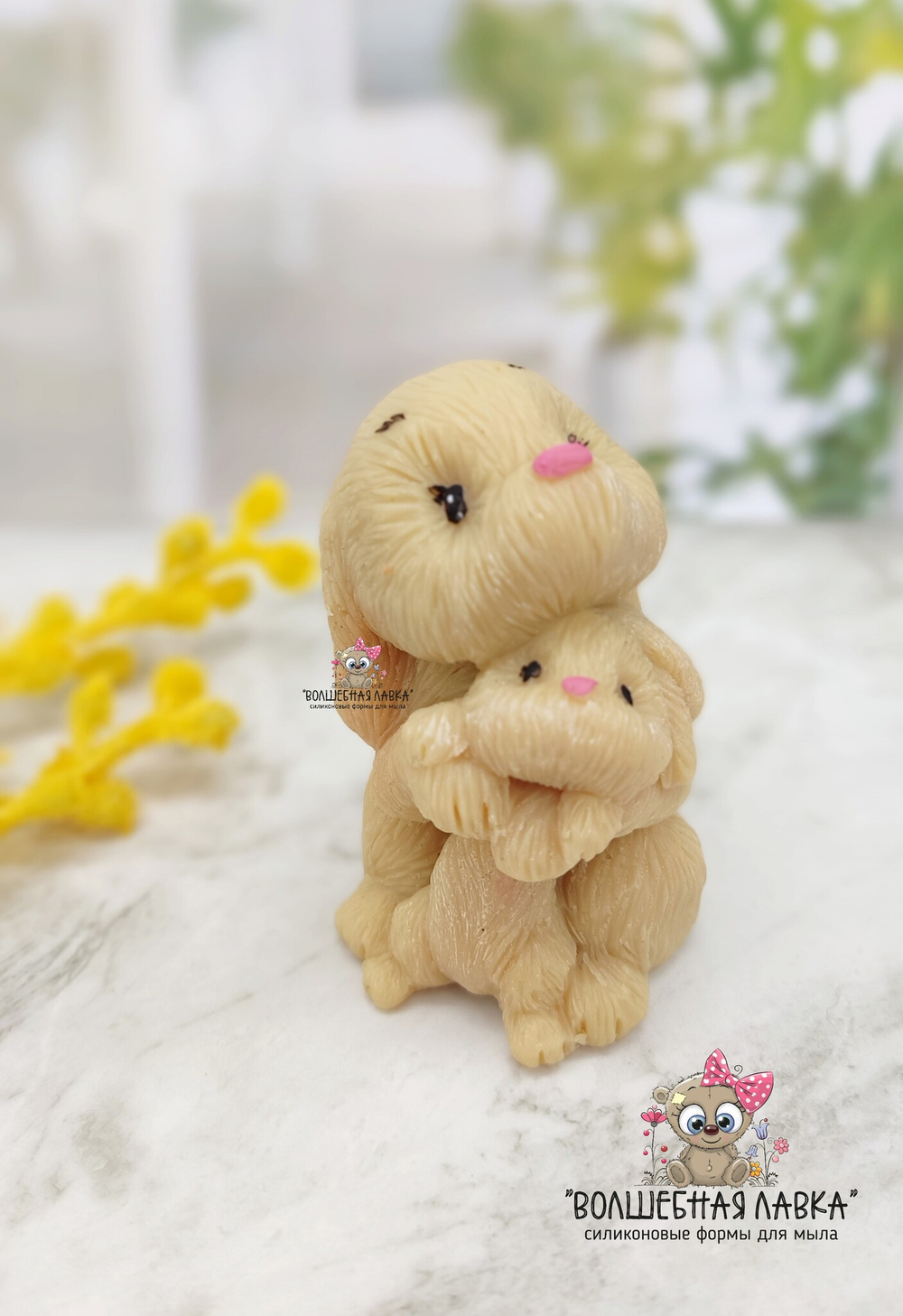 Силиконовая форма Зайчиха с малышом