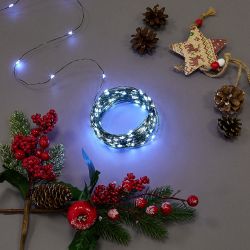 ULD-S2000-200-DGA WHITE IP20 DEW Гирлянда светодиодная Роса. 20м. 200 светодиодов. Белый свет. Провод зеленый. ТМ Uniel