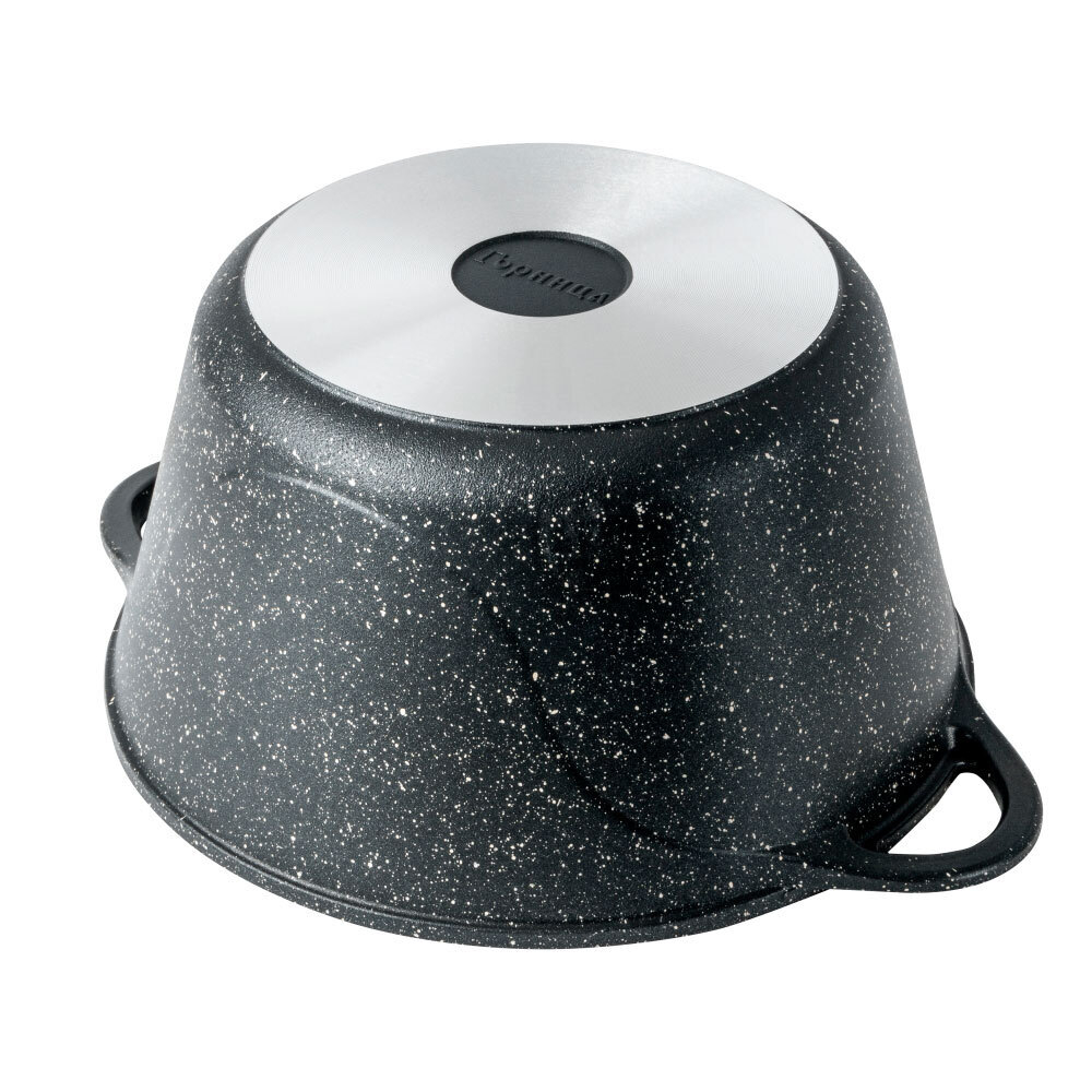 Кастрюля 3л Гранит с литыми ручками и стеклянной крышкой, к2433аг