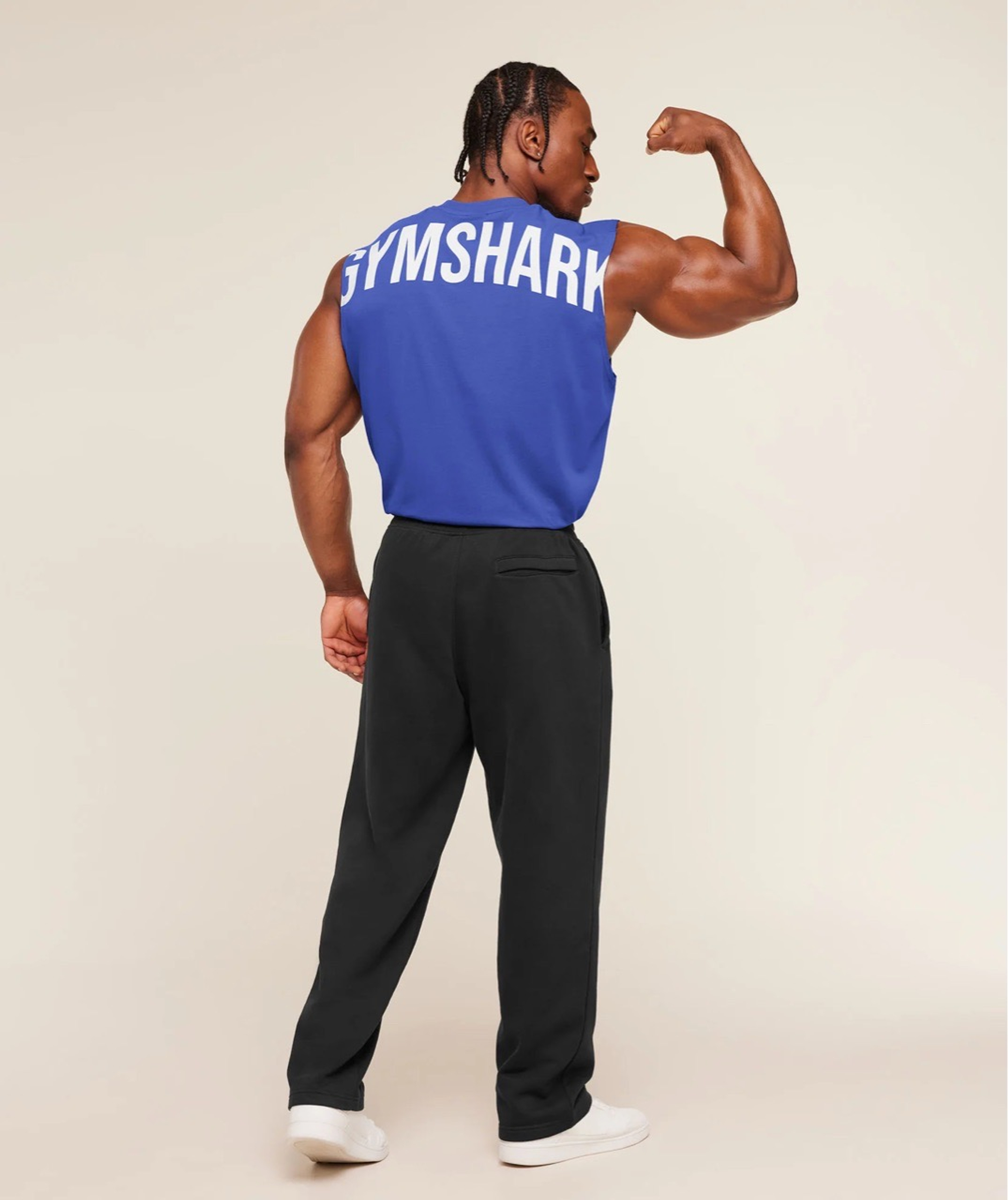 Майка GYMSHARK Power Cut Off Tank Blue
