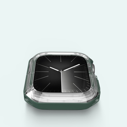 Чехол-бампер с зелеными вставками от Dux Ducis для часов Apple Watch 44мм для моделей 4, 5, 6 и SE, серия Tamo Series Case