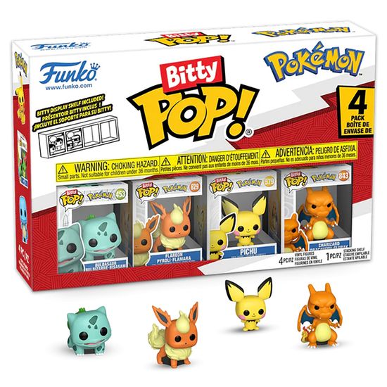 Фигурка Funko Bitty POP! Pokemon Bulbasaur+Flareon+Pichu+Charizard 4PK 81134 (00055302/260525/0081001/9, Китай)