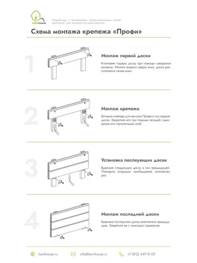 Кляймер усиленный Осфикс "Профи" №4 (4мм) 100 шт для вагонки, блок-хауса, имитации бруса