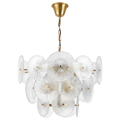 799083 Люстра RETRO 8х8W (led) E14 ЛАТУНЬ/ПРОЗРАЧНЫ