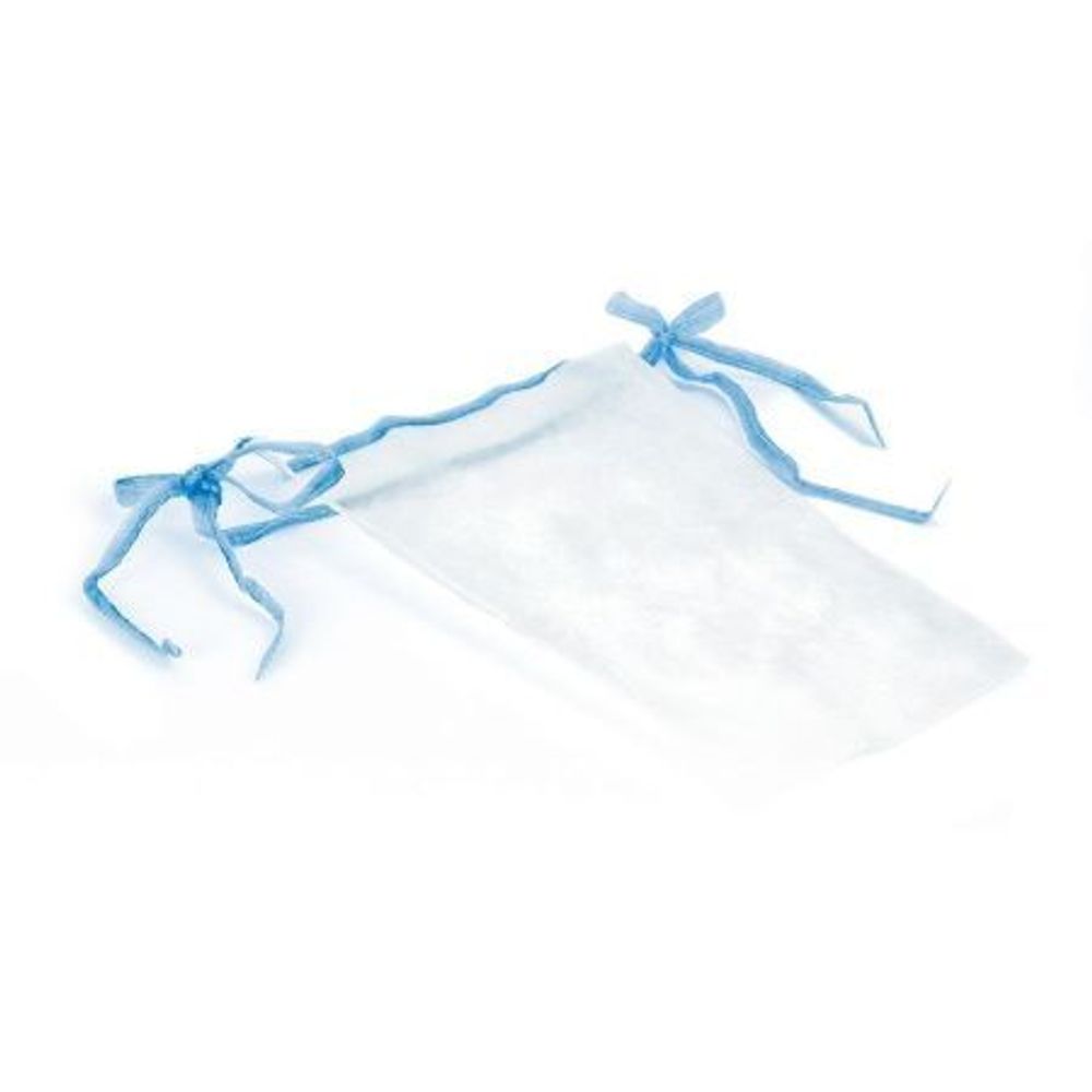 Трусики для эпиляции женские на завязках BEAJOY. 30 г/м2, белый/голубой