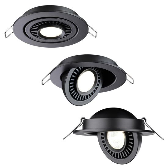 358816 SPOT NT21 466 черный Светильник встраиваемый светодиодный IP20 LED 9W 770Лм 4000K 220V GESSO