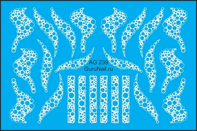 Gurunail Слайдер-дизайн аэрография 239 Мыльные пузыри, белый