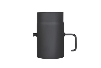 Шибер (труба с шибером) КПД чёрный L250 мм D200 мм (сталь 2 мм)