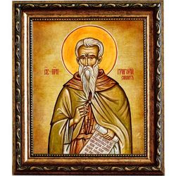 Григорий Синаит преподобный. Икона на холсте.