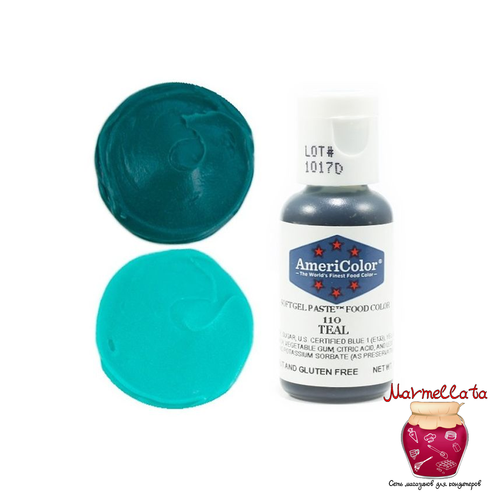 Краситель гелевый т.м. Americolor 110 TEAL (Морская волна) 21 гр.