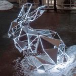 светодиодая фигура зайца полигонального, высота 4,6 м