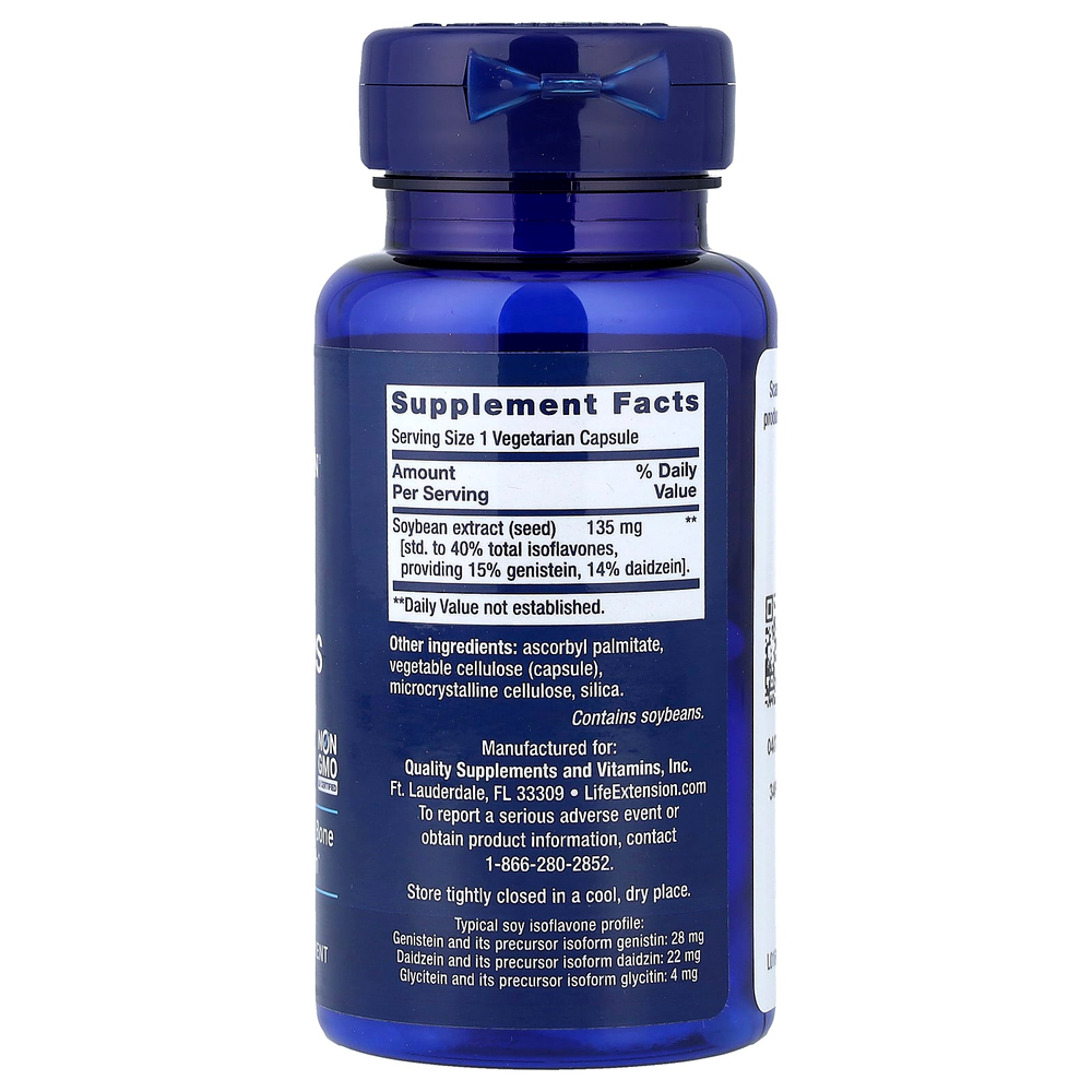 Life Extension, соевые изофлавоны, 30 вегетарианских капсул (135 мг в 1 капсуле)