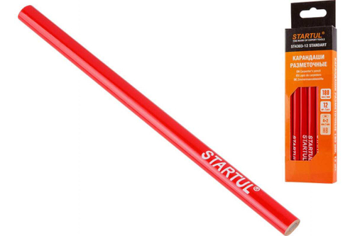 Карандаш STARTUL Standart разметочный 180 мм 12 шт ST4303-12