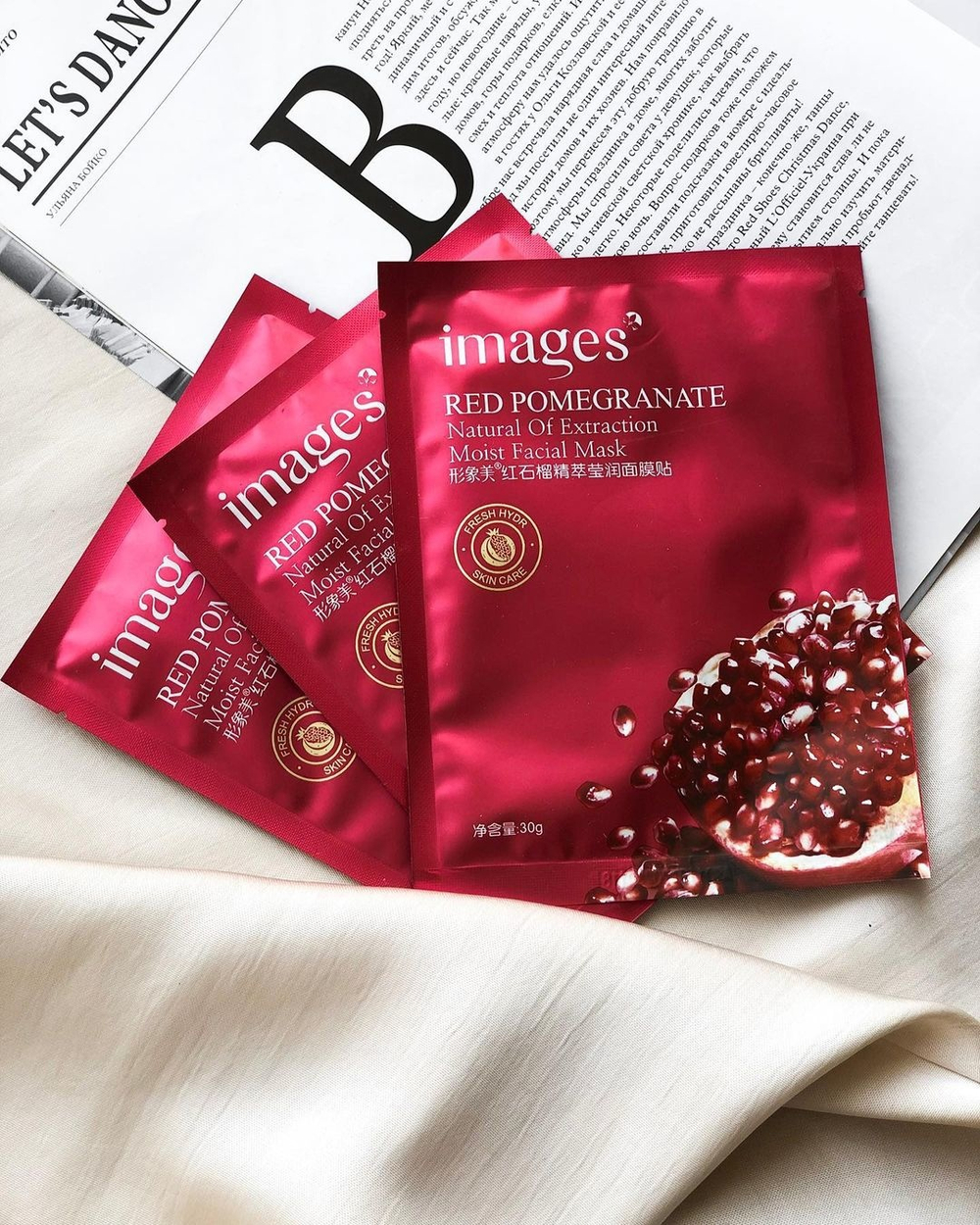 Тканевая маска с экстрактом граната