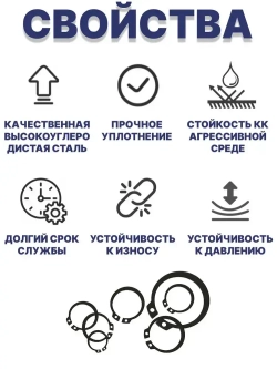 Стопорные кольца набор 3-32 мм 300 шт/ 18 видов, внешние кольца