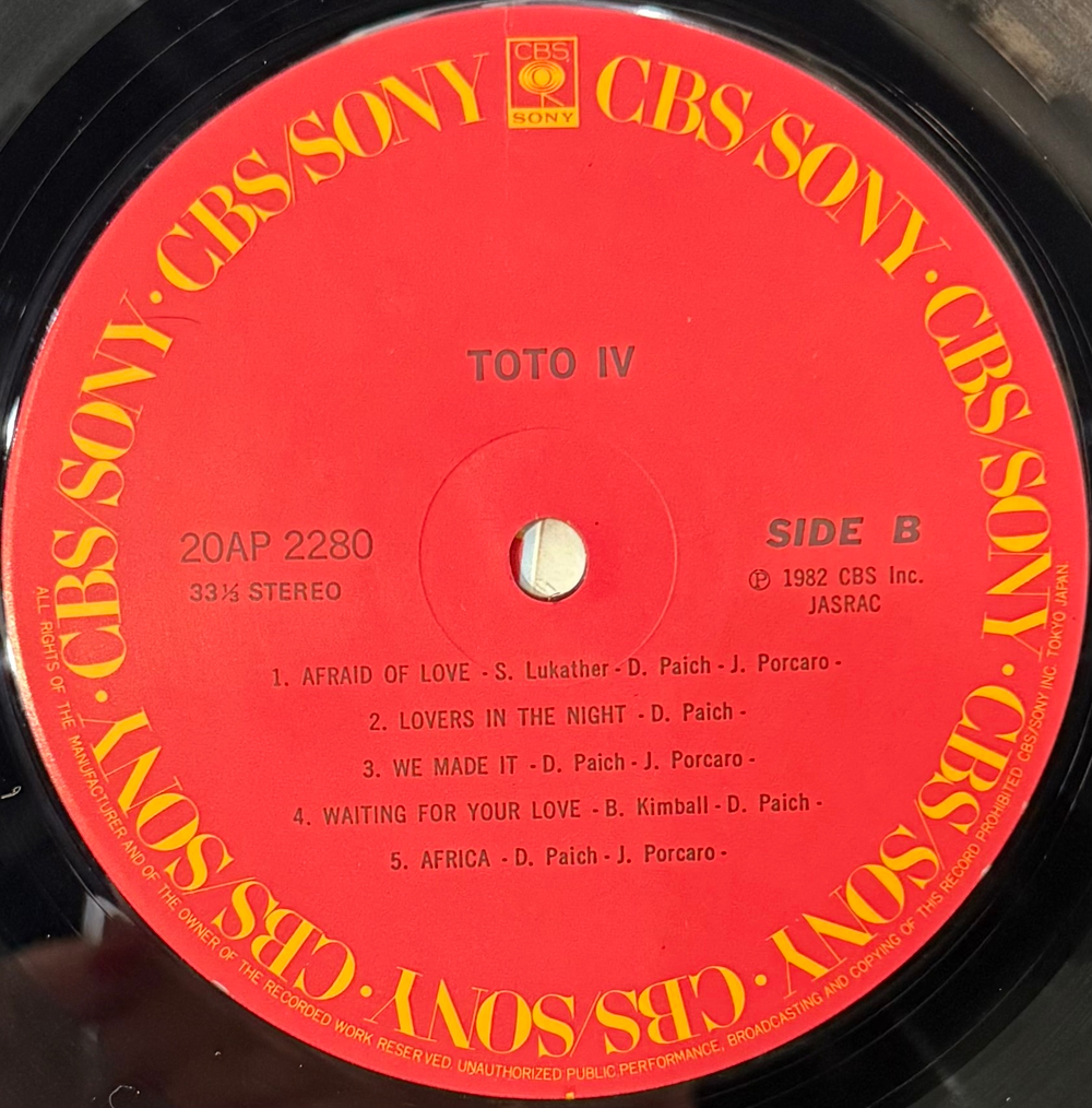 Виниловая пластинка Toto ‎– Toto IV LP