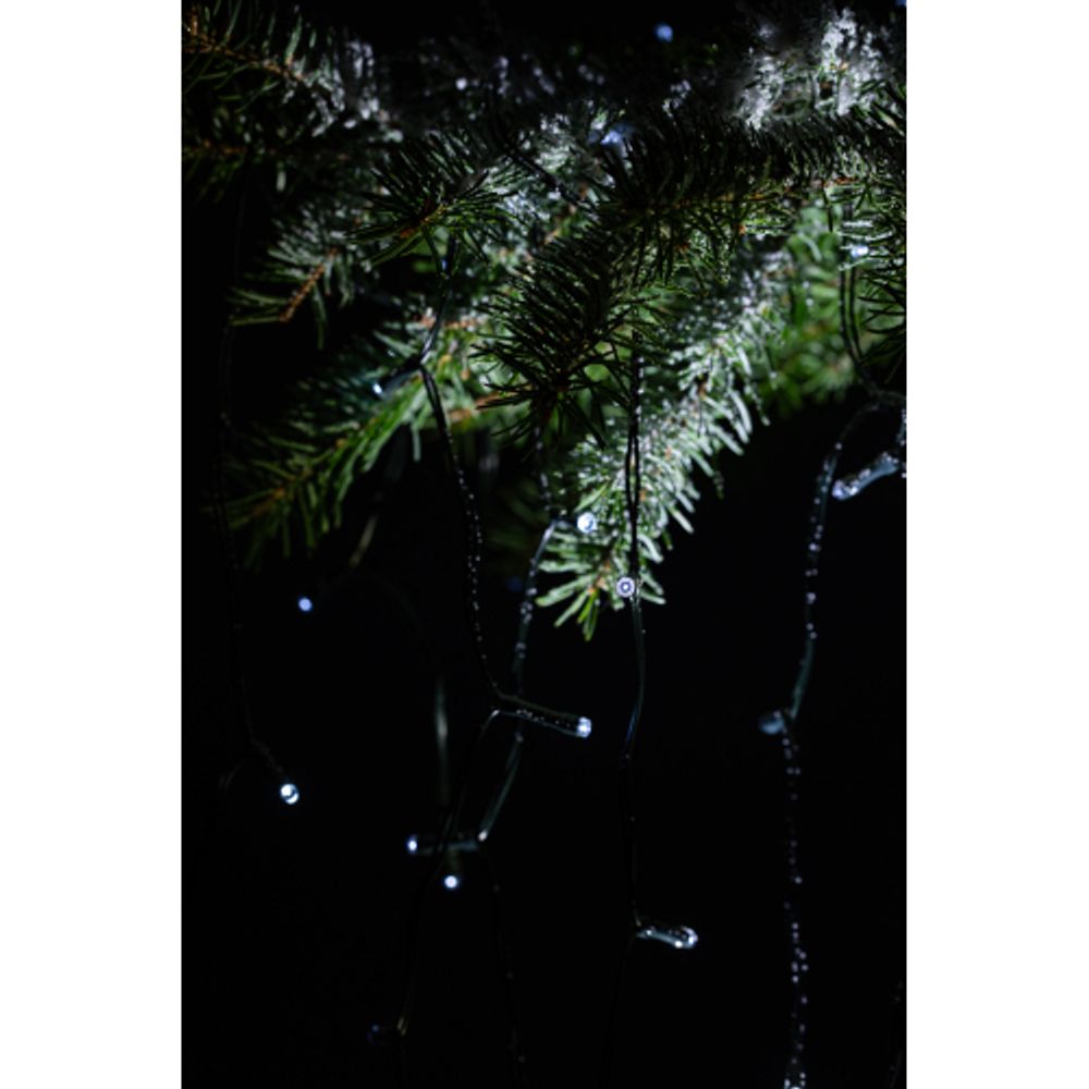 Садовая гирлянда ЭРА ERASF22-29 на солнечной батарее Бахрома холодный свет 2,4Х0,5м