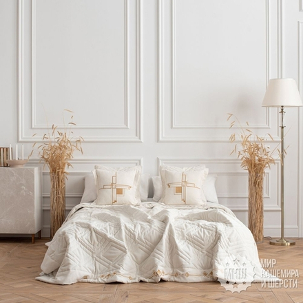 Покрывало с вышивкой в спальню БРИДД (арт. BL02-306-02) - белое