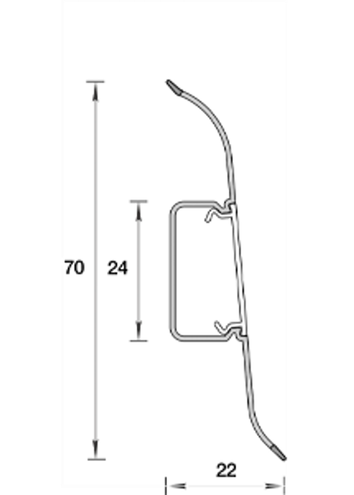 Плинтус ПВХ Идеал Классик 187 Алюминий темный 2200х70х22 мм