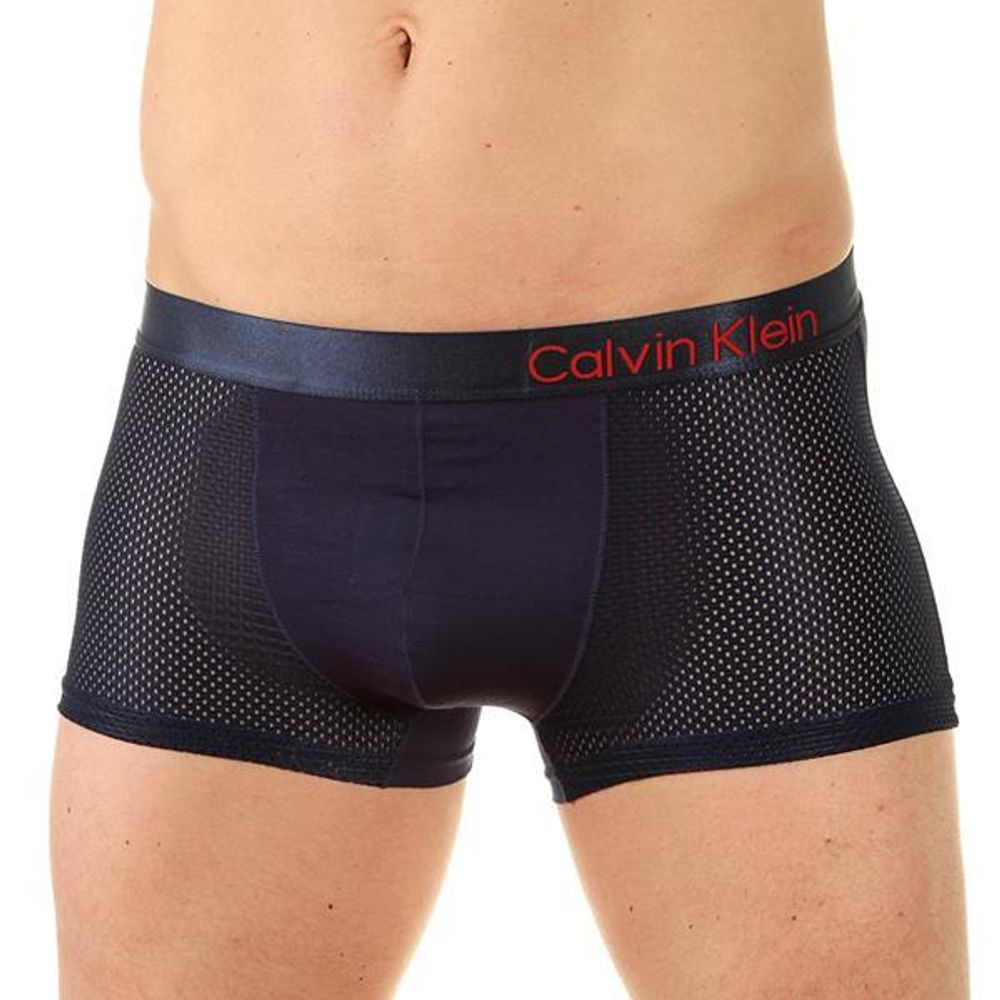Мужские трусы боксеры темно-синие Calvin Klein Bold Boxer со вставкой