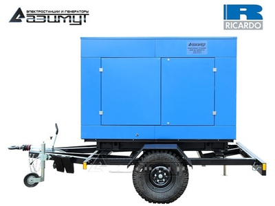 Дизельный генератор Азимут ЭД-60-Т400-2РПМ19 Ricardo на шасси в капоте с автозапуском