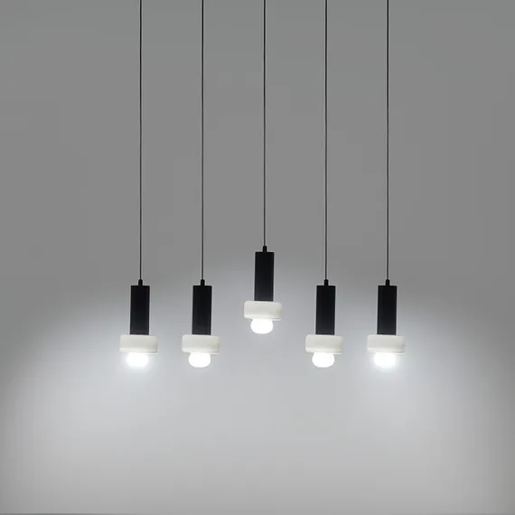 Светильник подвесной каскадный fungus, 106х14 см, белый/черный