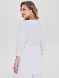 Фото белая блуза медицинская Бл-365 3/4