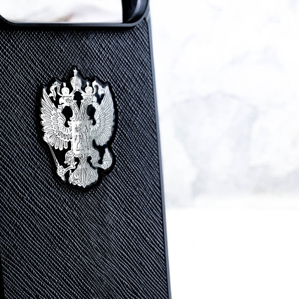 Премиум чехол iphone с гербом России купить - Euphoria HM Premium - натуральная кожа, ювелирный сплав