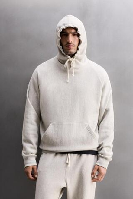 ZARA ТОЛСТОВКА С КАПЮШОНОМ ДЛЯ ТРЕНИРОВОК, СЕРЫЙ МЕЛАНЖ