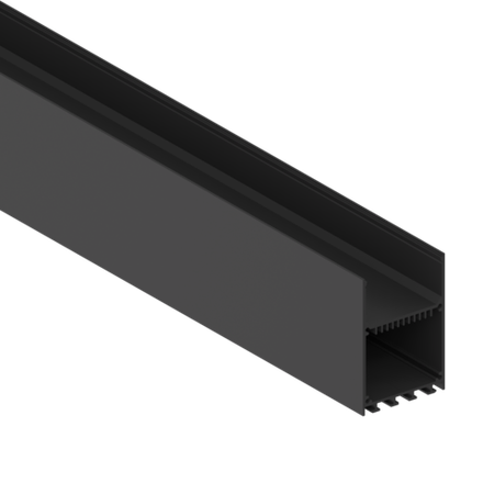 Накладной/подвесной алюминиевый профиль,  50х73, 5х6000. Цвет: черный RAL9005, серия:DN8HF