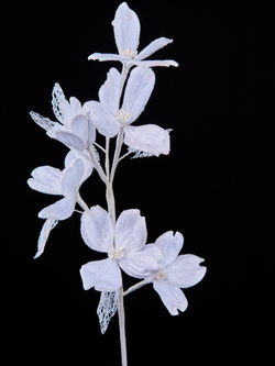 Веточка с листьями кизила 61см ChristmasDeLuxe белая