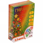 Гирлянда для дома 2,5м 12 ламп LED с насадками КОЛОКОЛЬЧИК, прозрач.пров., авторежим.,IP-20 RG/RB
