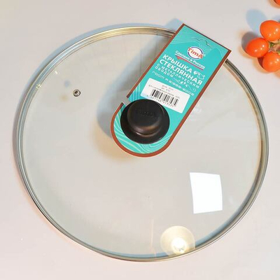 Крышка 32см стеклянная с пластиковой ручкой, TimA