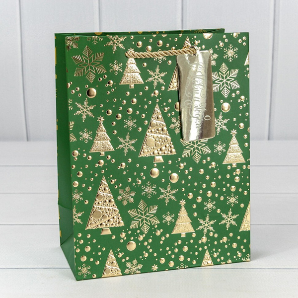 
          Пакет подарочный 18 х 23 х 10 см "Новый год" (Зеленый)