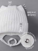 Шапка для девочки с ушками осенняя