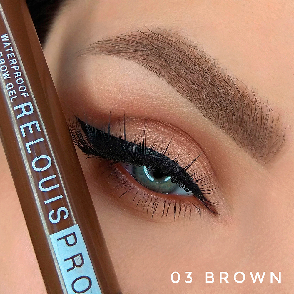 ГЕЛЬ для бровей водостойкий оттеночный тон 03 BROWN Relouis PRO Waterproof Color Brow Gel 6 мл