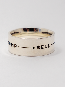 Серебряное кольцо buy sell pump dump от Hodl Jewelry