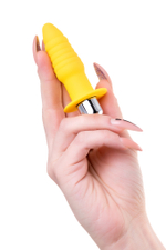 Анальная вибровтулка ToDo by Toyfa 7 режимов желтая 9 см