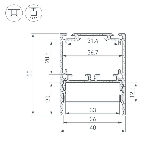 Профиль Arlight SL-Line-4050-3L-2000 Anod 044666