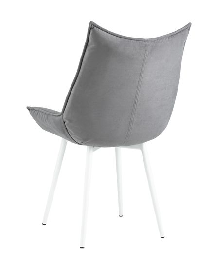Стул Осло велюр серый белые ножки