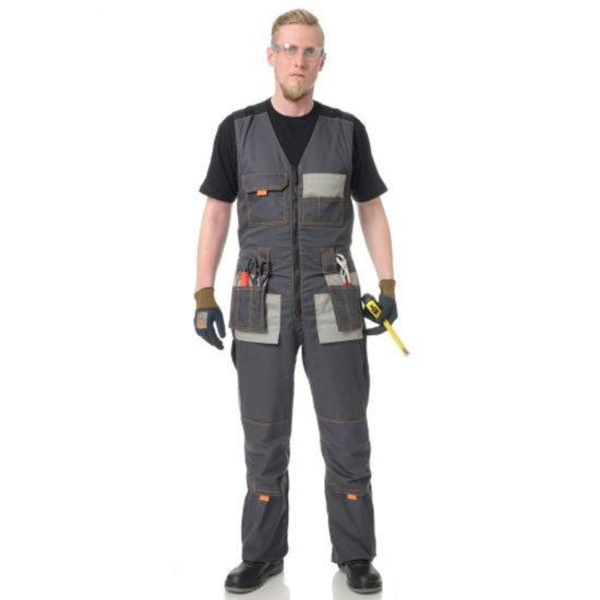 Полукомбинезон "Бренд" (т.серый/с.серый)