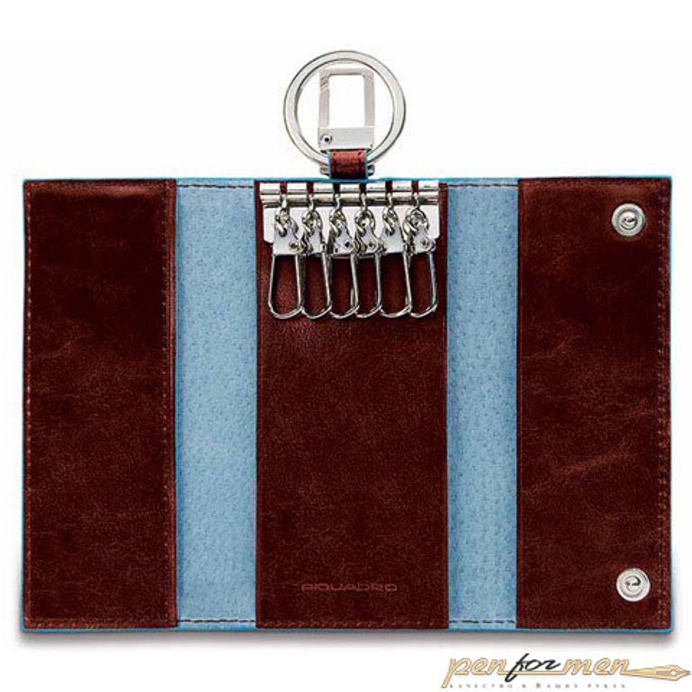 Ключница Piquadro Blue Square коричневая кожа (PC1397B2/MO)