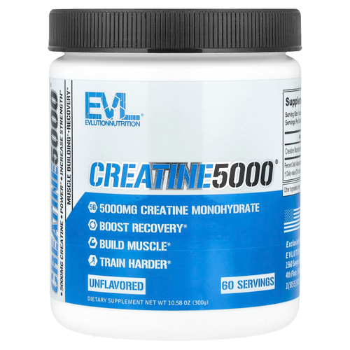 EVLution Nutrition, CREATINE5000, без добавок, 300 г (10,58 унции)