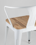 Стул TOLIX ARM WOOD с подлокотниками белый