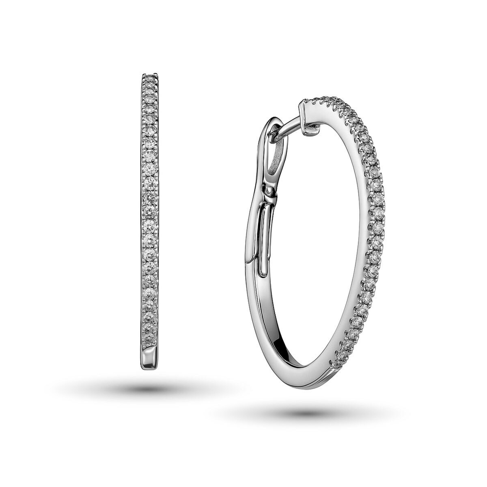 Серьги из белого золота 585 пробы с бриллиантами ш/к 2000001835449